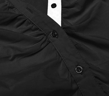 Bluzka z kontrastowymi wstawkami czarna (AWD0205)