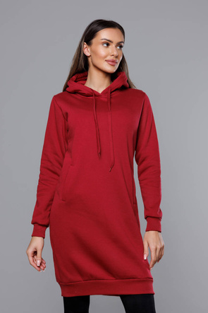 Długa bluza dresowa bordowa (YS10005-21)