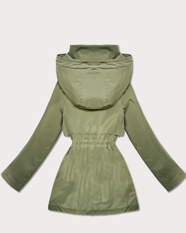 Prosta kurtka z kapturem i trokiem w talii Goodlookin khaki (KK60418-3#)