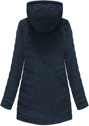 DWUSTRONNA KURTKA Z KAPTUREM GRANATOWA (W0229)