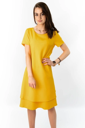TRAPEZOWA SUKIENKA ŻÓŁTA (438ART)