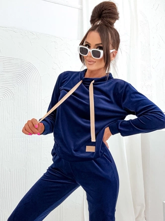 Welurowy komplet damski granatowy (637)