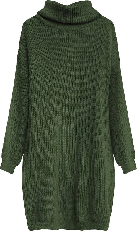 SWETERKOWA SUKIENKA OVERSIZE KHAKI (473ART)