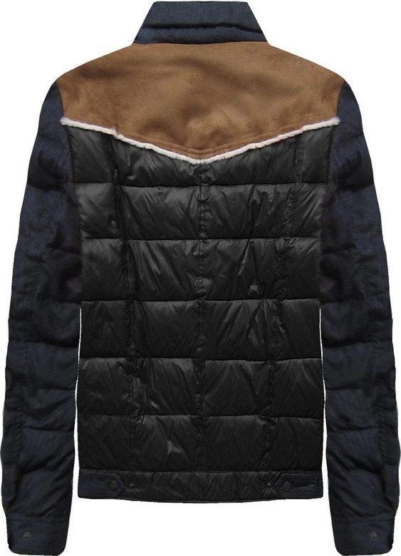 KURTKA Z PUCHEM NATURALNYM CZARNA (6032)