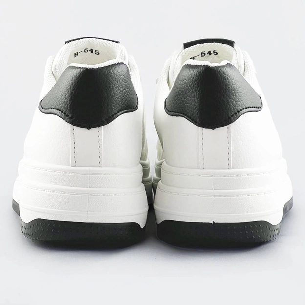 Sportowe buty z łańcuchem damskie biało-czarne (b-545)