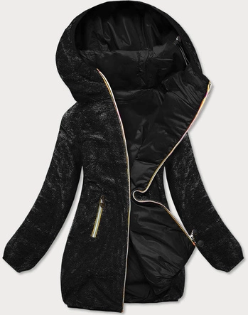 Dwustronna damska kurtka czarna (h1038-01)