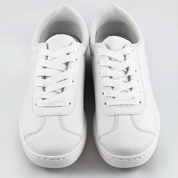 Sznurowane sneakersy damskie białe (bf-025)