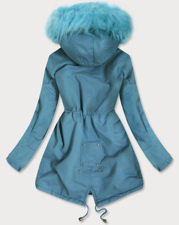 ZIMOWA PARKA DAMSKA NIEBIESKA (D-196-5)