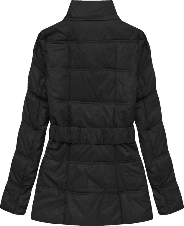 KURTKA Z EKOSKÓRY Z FUTERKIEM CZARNA (X6005X)