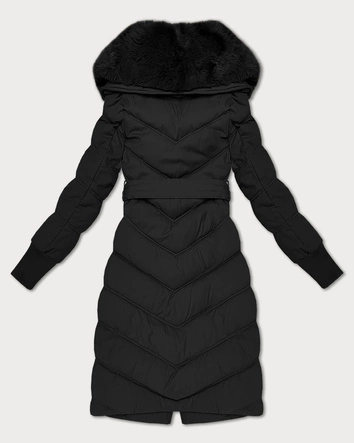 Kurtka zimowa z futrzanym kołnierzem S'west czarna (R8500-1)