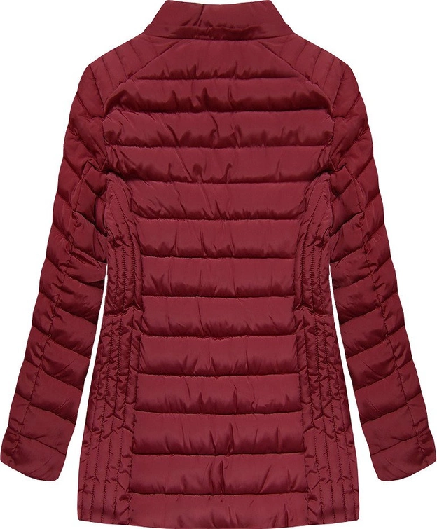 PIKOWANA DAMSKA KURTKA ZIMOWA Z KAPTUREM BORDOWA (B2630-30)