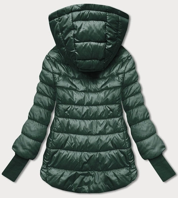 KRÓTKA KURTKA DAMSKA Z DZIANINOWYMI ŚCIĄGACZAMI ZIELONA (P22-6636-33)