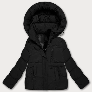 Puchowa luźna kurtka damska z kapturem S'West czarna (B8529-1)