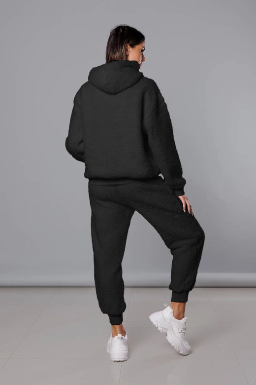 Ciepły komplet dresowy damski miś czarny (YP-1104)