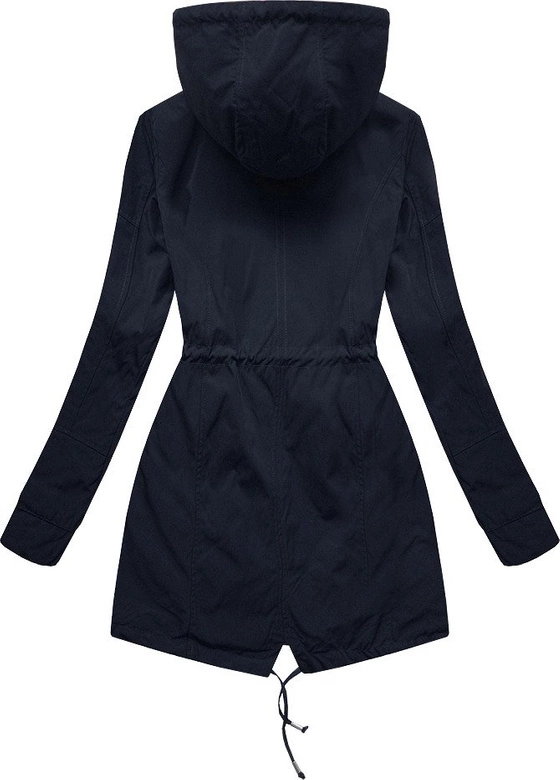 DWUSTRONNA PARKA Z KAPTUREM GRANATOWO-SZARA (W303)