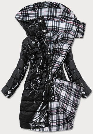 BŁYSZCZĄCA KURTKA ZIMOWA DAMSKA CZARNA (636ART)