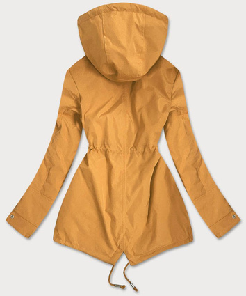DWUSTRONNA KURTKA PARKA DAMSKA ŻÓŁTA-PEPITKA (B9571)