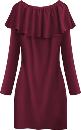 PROSTA SUKIENKA Z FALBANĄ BORDOWA (540ART)