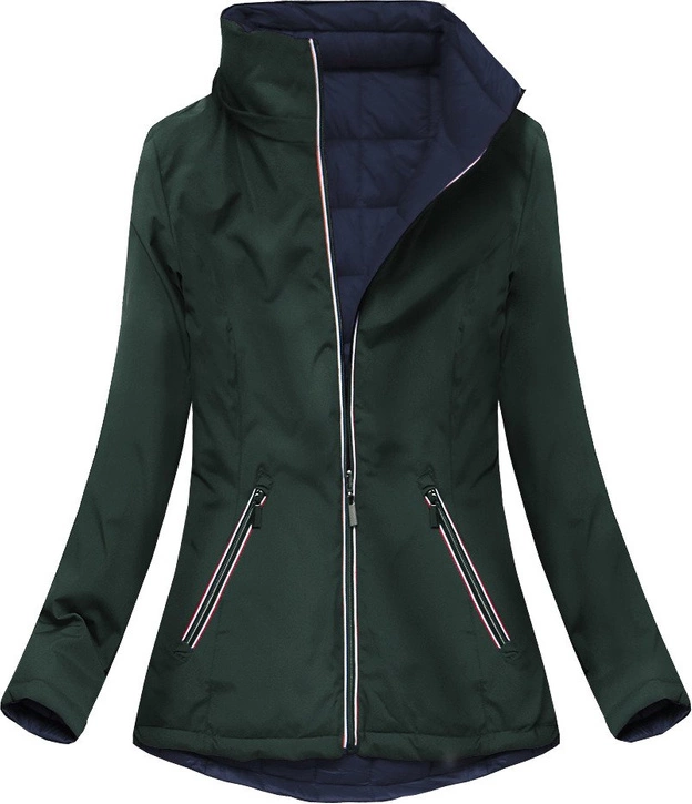 Dwustronna kurtka przejściowa zielono-granatowa (7699)