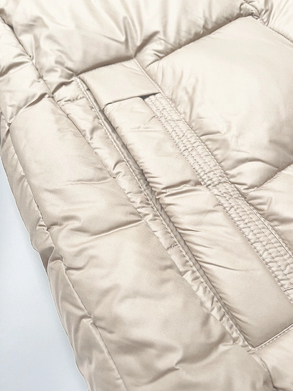 Zimowa kurtka damska z kontrastową podszewką Glakate ecru (LU-238152#)