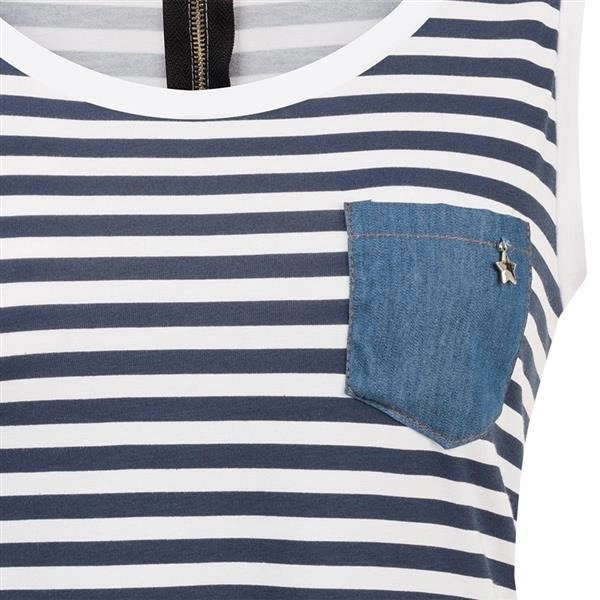 TUNIKA/SUKIENKA W PASKI BIAŁO-GRANATOWA (1560)