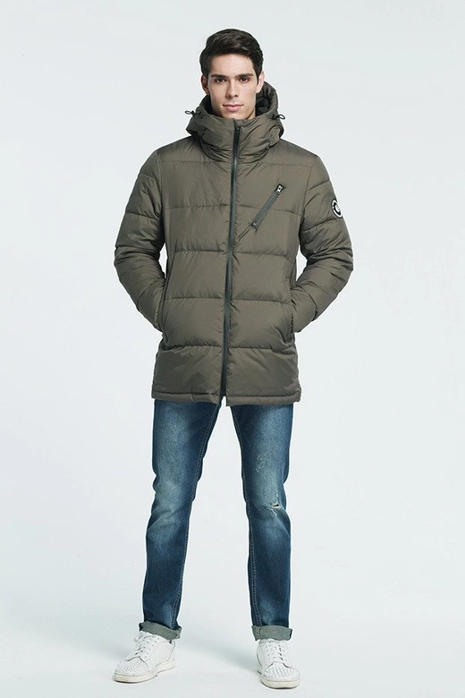 KURTKA ZIMOWA Z PUCHEM NATURALNYM KAKAOWA (5011)