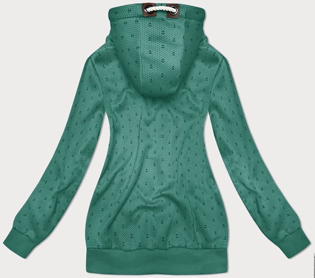 Rozpinana bluza damska ze ściągaczami turkusowa (2306)