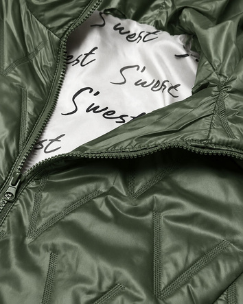 Cienka kurtka damska z dzianinowymi ściągaczami Goodlookin khaki (B8575/B6099-11)