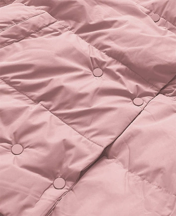 Krótka kurtka zimowa z wysoką stójką różowa (5m729-46)