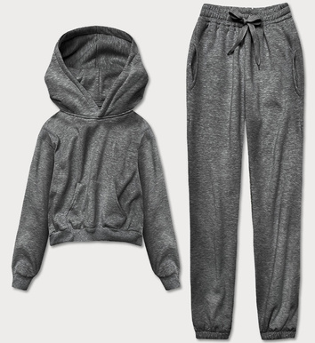 Damski dres z bluzą oversize ciemny szary (8c69-5)