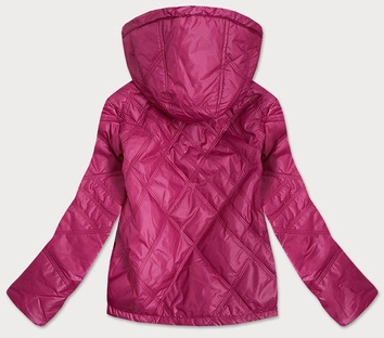 Lekka kurtka damska z kapturem różowa (bh2004big)