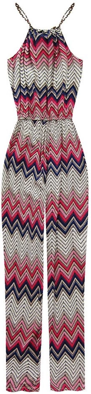 DŁUGI WZORZYSTY KOMBINEZON BEŻOWO-RÓŻOWY (9687)