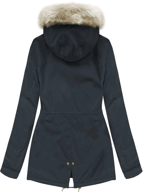 DAMSKA KURTKA ZIMOWA TYPU PARKA GRANATOWA (B2648)