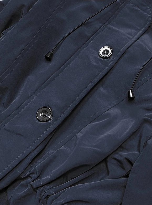 Wodoodporna kurtka damska z wysoką stójką granatowa (m-953)