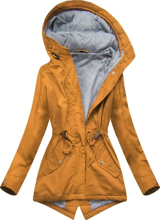 KRÓTKA PARKA Z KAPTUREM ŻÓŁTA (R2689)
