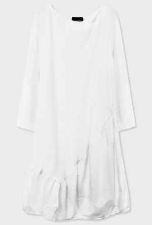 BAWEŁNIANA SUKIENKA OVERSIZE BIAŁA (306ART)