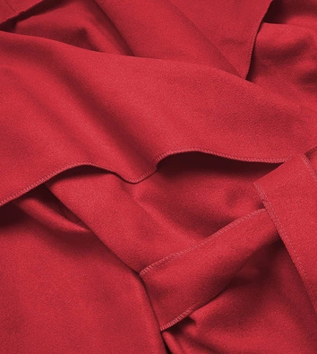 Minimalistyczny płaszcz damski czerwony (747ART)