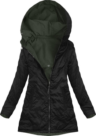 DWUSTRONNA PARKA Z KAPTUREM KHAKI (W645)