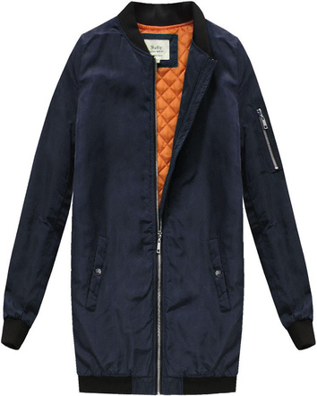 DŁUŻSZA KURTKA BOMBER GRANATOWA (S65112)