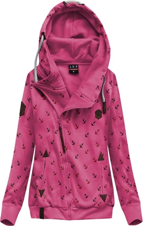 BLUZA Z KAPTUREM RÓŻOWA (X1910X)