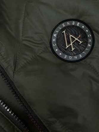 Pikowana kamizelka damska z asymetrycznym dołem S'West khaki (B8237-11)