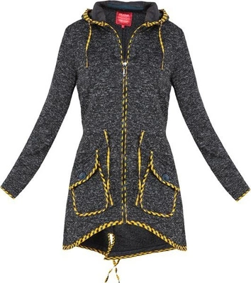 BLUZA Z KAPTUREM CZARNO-SZARA (LX2256)