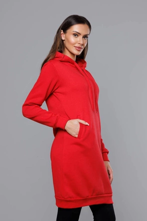 Długa bluza dresowa czerwona (YS10005-18)