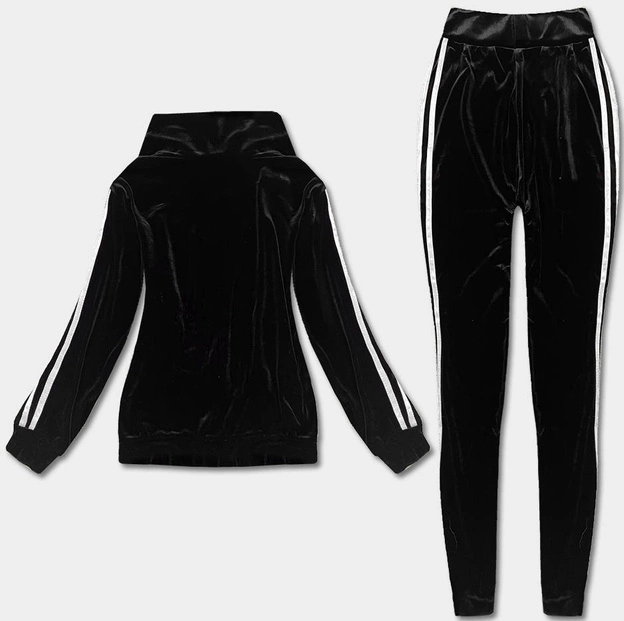 Sportowy komplet z legginsami czarny-biały (YP-9967)