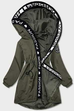 ASYMETRYCZNA DAMSKA PARKA KHAKI (BR8002-11)