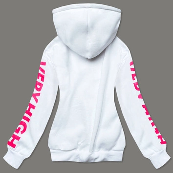 Bluza dresowa damska z nadrukiem biała (26012)