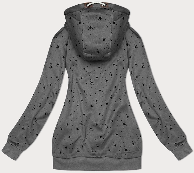 Damska bluza z kapturem gwiazdki szara (2305)