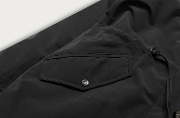 Zimowa parka damska na futerku czarna (W619/1)