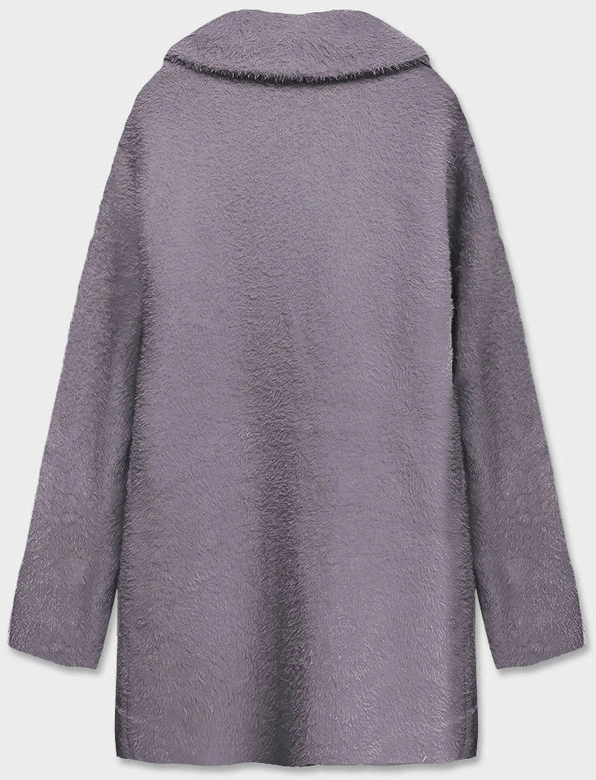 Krótka wełniana narzutka alpaka szara (7108-1)