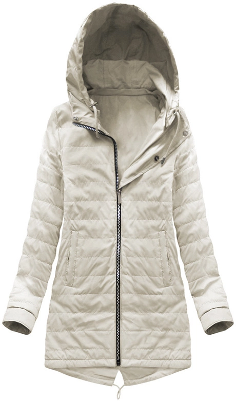 DWUSTRONNA PARKA Z KAPTUREM BEŻOWA (W0233)